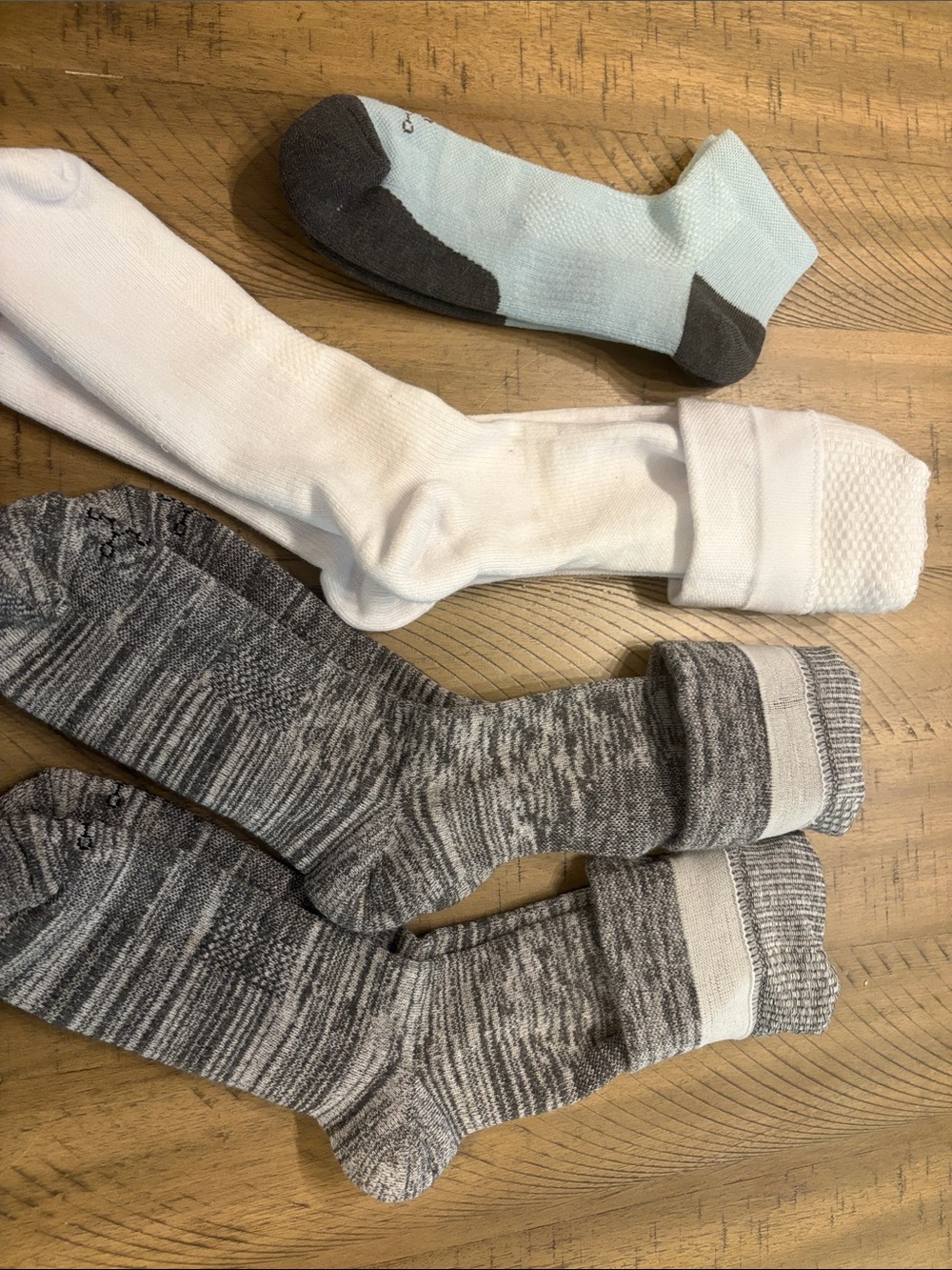 Women’s Mixed Crew & Ankle Socks - White, Light Blue & Gray 772